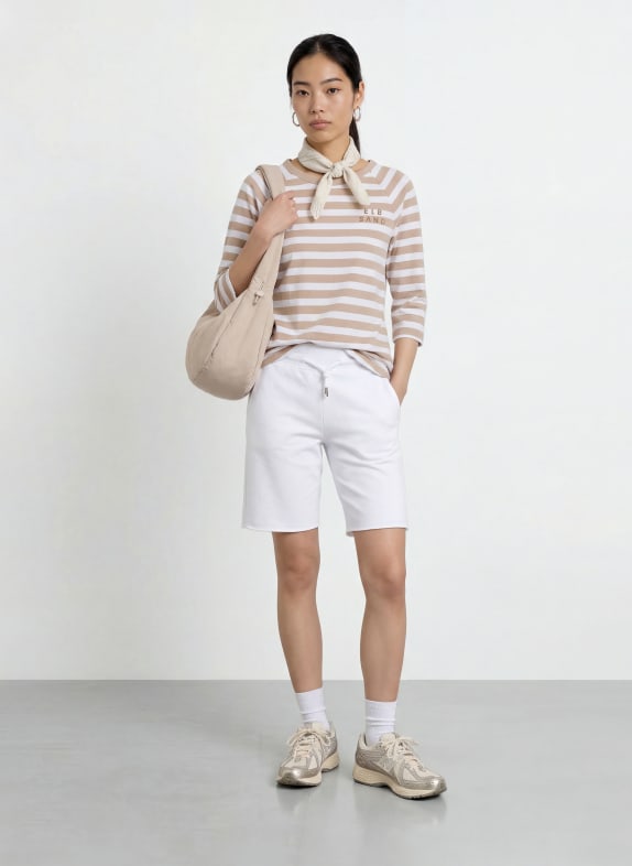 ELBSAND Shirt CELIN met 3/4-mouwen WIT / BEIGE