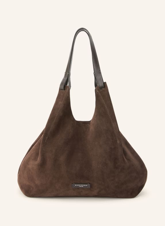 GIANNI CHIARINI Shopper DUA XL med lomme MØRKEBRUN