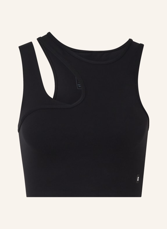 On Sporttop STUDIO ASYMMETRIC met uitsnijdingen ZWART