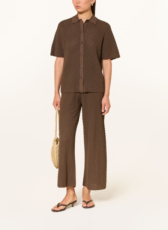DRYKORN Gebreide broek TINKO MARRON FONCÉ