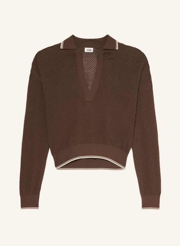 DRYKORN Strick-Poloshirt JORGIA DUNKELBRAUN