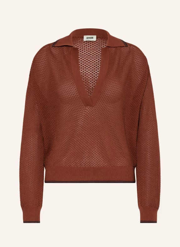 DRYKORN Strick-Poloshirt JORGIA DUNKELROT
