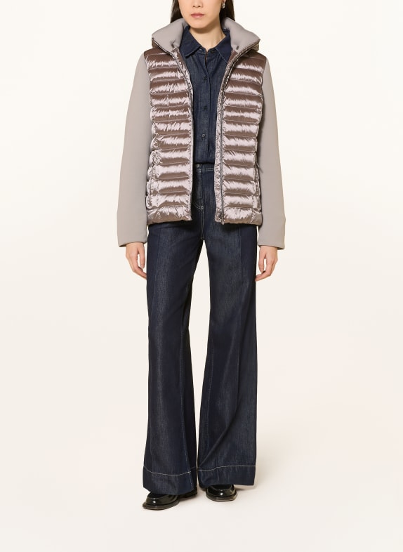 WELLENSTEYN Steppjacke ITALY COMBI ITALCO im Materialmix mit abnehmbarer Kapuze TAUPE