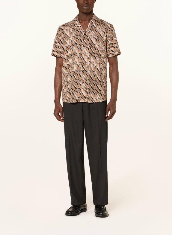 HUGO Resort-overhemd ELLINO Relaxed Fit CRÈME / BEIGE / ZWART