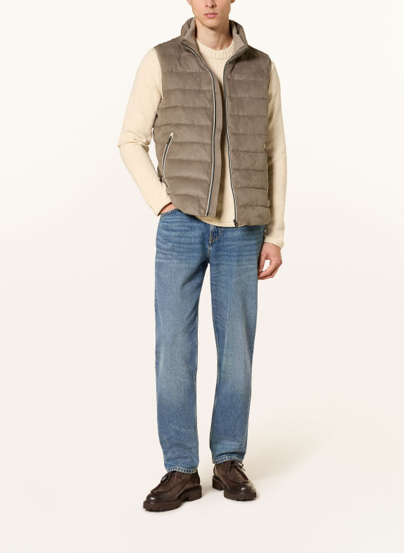 MILESTONE Gewatteerd vest MSDAWSON TAUPE