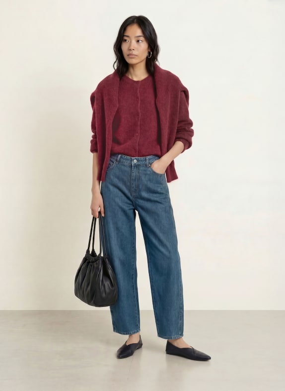 SELECTED Strickjacke DUNKELROT