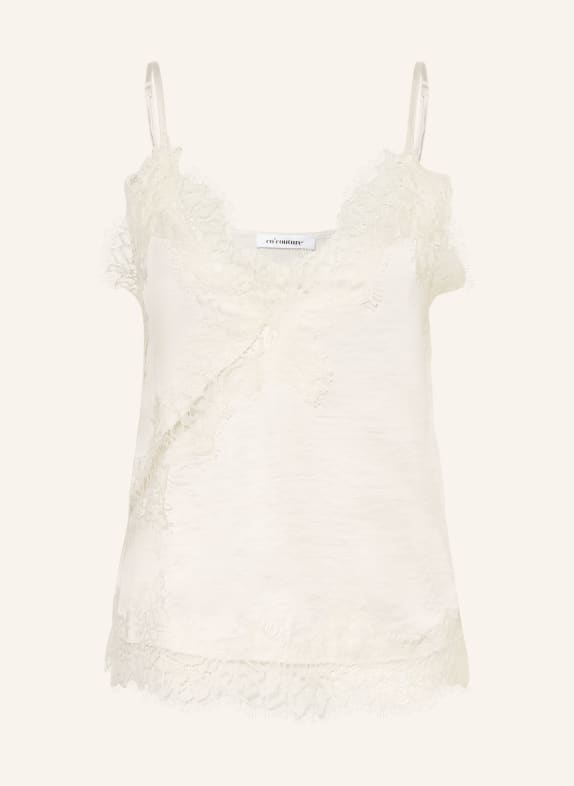 co'couture IDUNCC satin top with lace WHITE