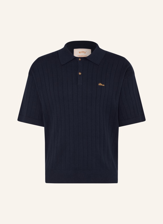 BLKVIS Strick-Poloshirt DUNKELBLAU