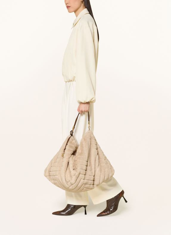 LIU JO Sac fourre-tout LARGE CRÈME / OR / MARRON