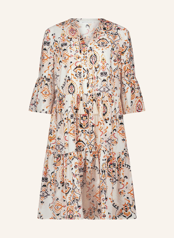 BETTY&CO Kleid mit 3/4-Arm BEIGE / ROT / ORANGE