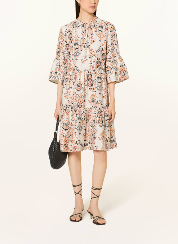 BETTY&CO Dress with 3/4 sleeves BEIGE / RED / ORANGE