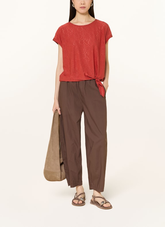 BETTY&CO T-shirt van opengewerkt kant ROOD