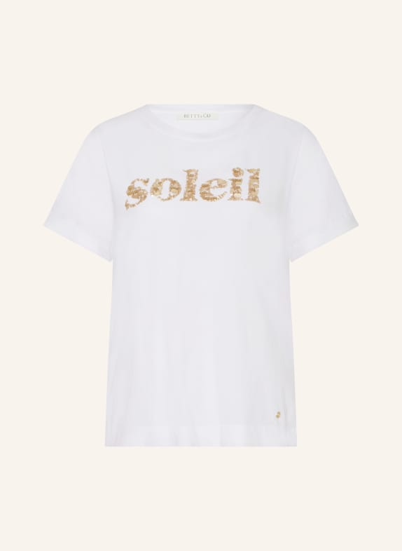 BETTY&CO T-Shirt mit Pailletten WEISS / BEIGE