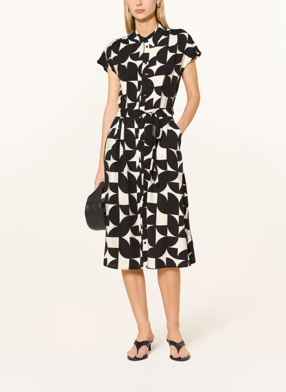 BETTY&CO Hemdblusenkleid SCHWARZ / WEISS