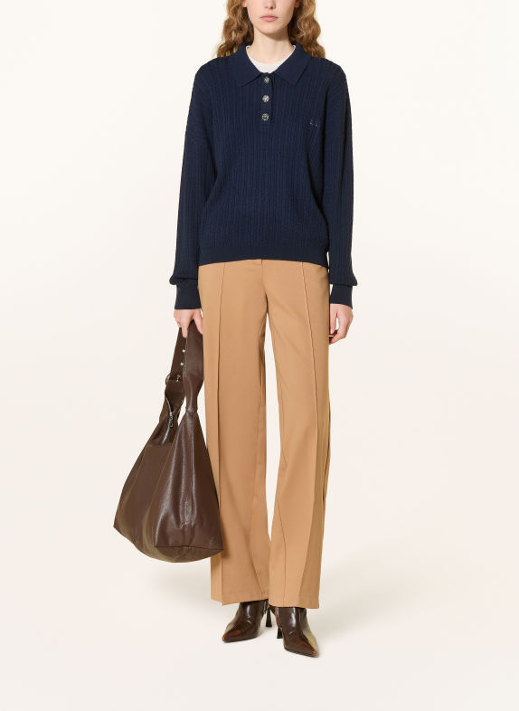 LIU JO Sweater with gemstones DARK BLUE / WHITE
