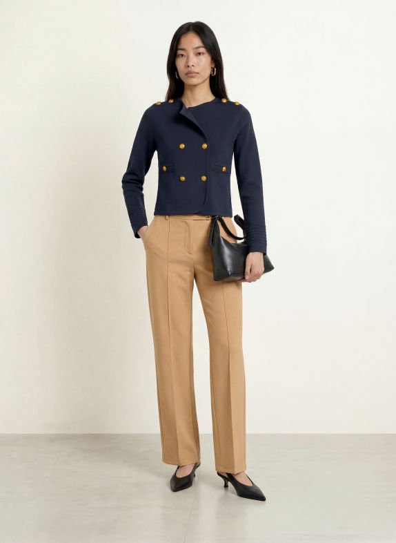 LIU JO Kastenjacke DUNKELBLAU / GOLD