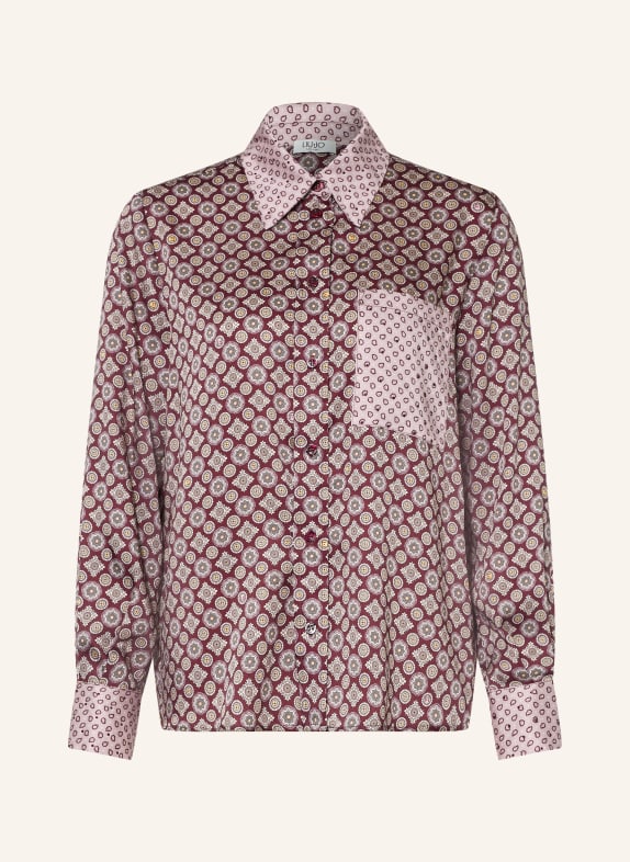 LIU JO Shirt blouse DARK RED / DARK GRAY / WHITE