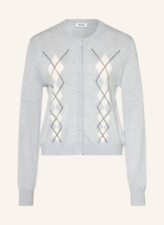 LIU JO Vest met sierstenen LICHTGRIJS / WIT / ZWART
