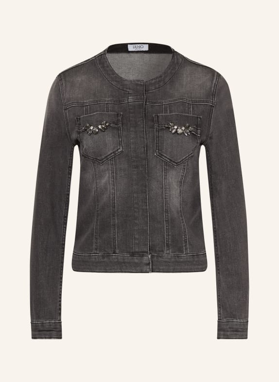 LIU JO Jeansjacka med strass 87516 Den.Grey sweet wash