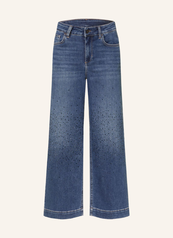 LIU JO Culotte džíny s ozdobnými kamínky 79077 Den.Blue dk.sparklin