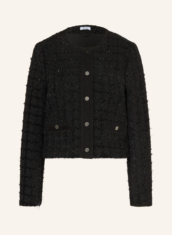 LIU JO Tweed jacket with glitter thread BLACK