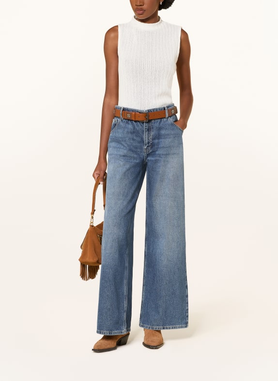 LIU JO Wide leg jeans 79104 Den.Blue belt wash