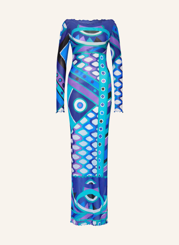 PUCCI Mesh-jurk TURQUOISE / PAARS / WIT