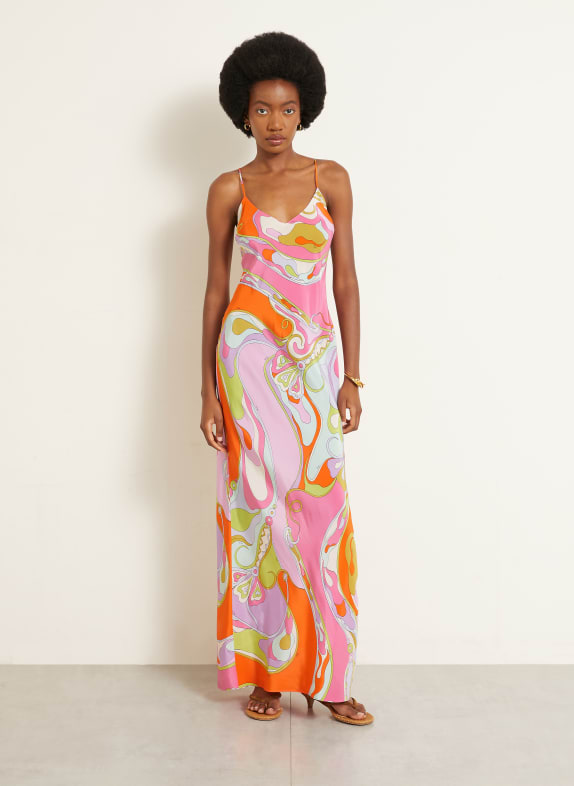PUCCI Zijden jurk ROZE / ORANJE / TURQUOISE