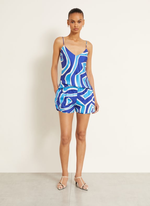 PUCCI Zijden shorts BLAUW / LICHTBLAUW / WIT