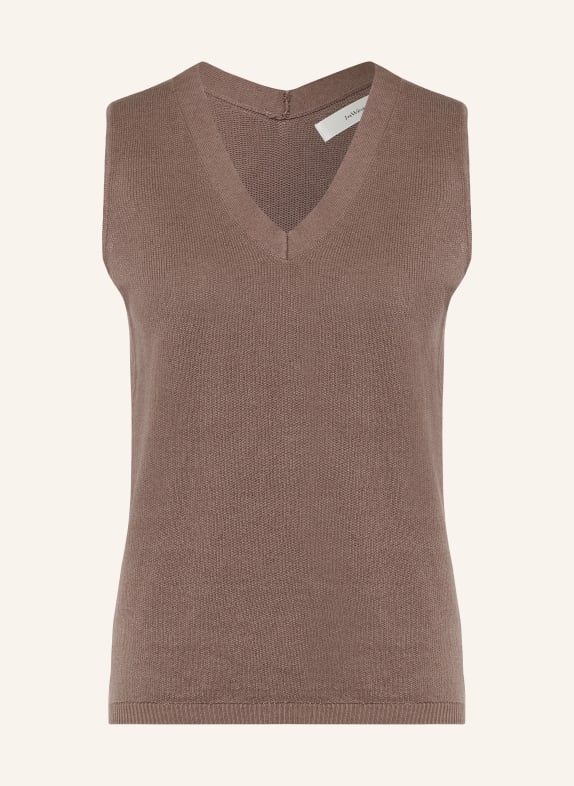InWear Pletený top DEVAIW s lnem HNĚDÁ