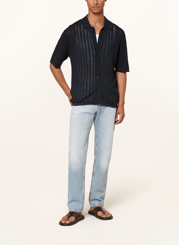 DRYKORN Gebreid overhemd DANTTE Comfort Fit DONKERBLAUW