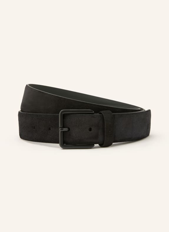 HUGO Leren riem GETHIN ZWART