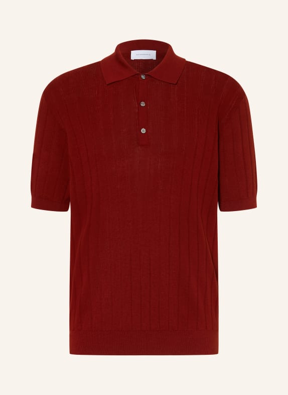 BALDESSARINI Gebreid poloshirt MATIA DONKERROOD