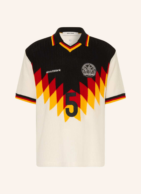 about:blank Knit polo shirt ECRU / RED / BLACK