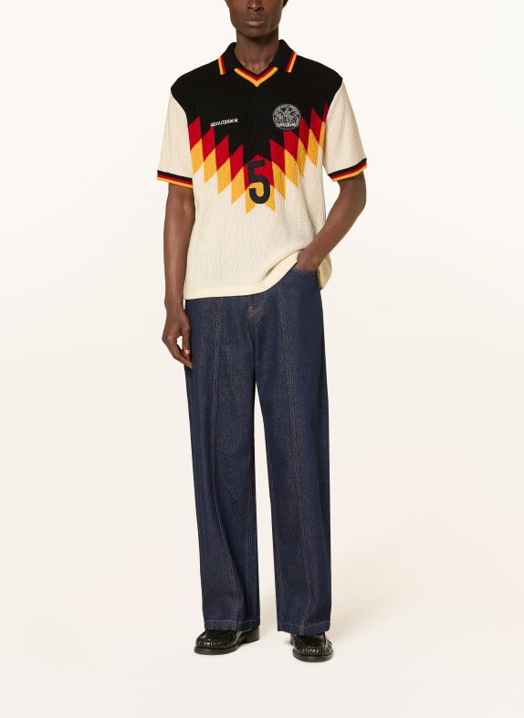 about:blank Gebreid poloshirt ECRU / ROOD / ZWART