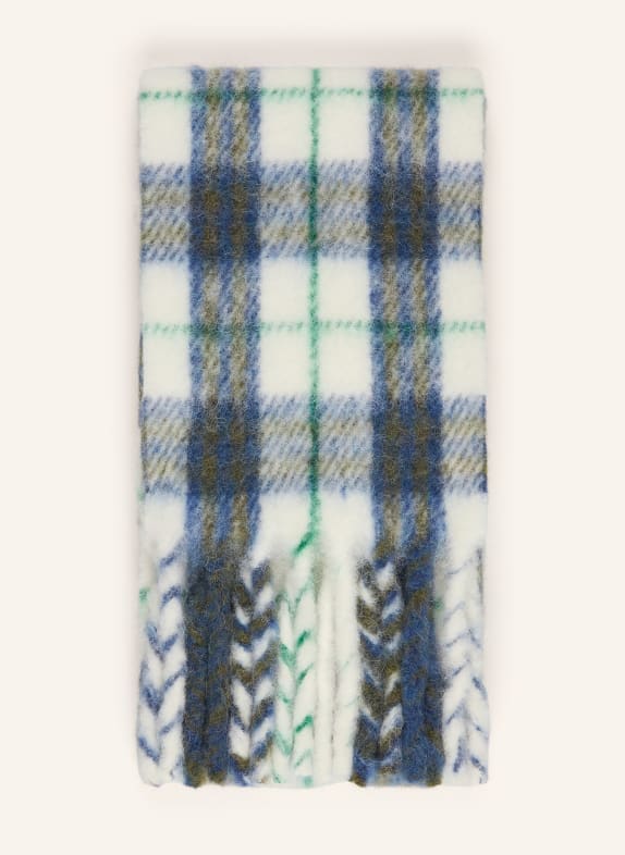 BURBERRY Szal z alpaki BIAŁY / ZIELONY / NIEBIESKI