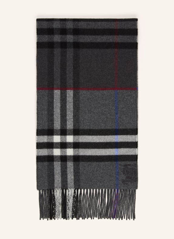 BURBERRY Kasjmier sjaal DONKERGRIJS / BLAUW / WIT