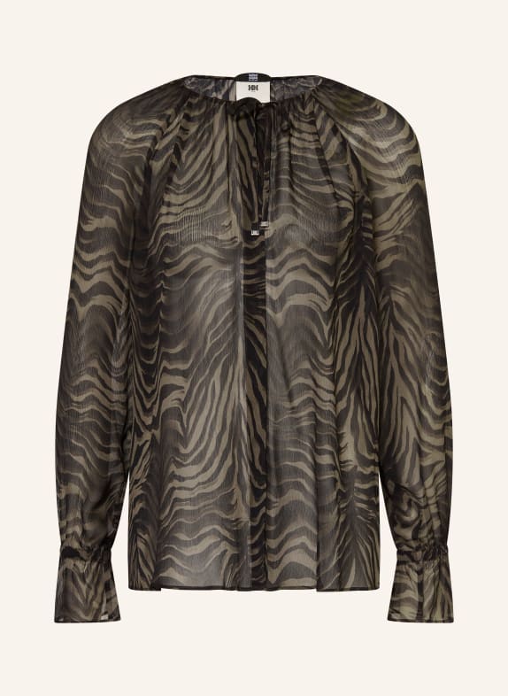 RIANI Blouse with ruffles BROWN / BLACK