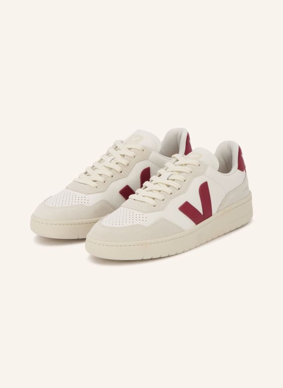 VEJA Sneaker V-90 VIT / MÖRKRÖD