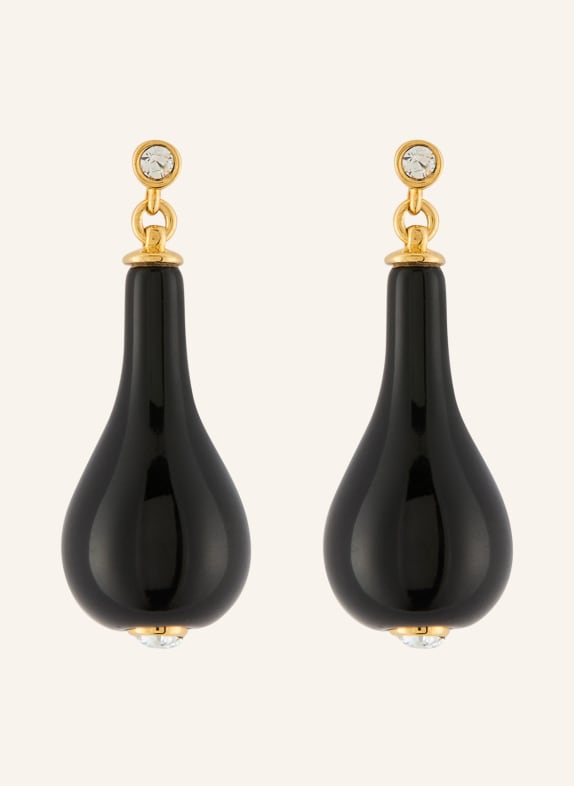 TOTEME Ohrhänger mit Swarovski Kristallen SCHWARZ / GOLD