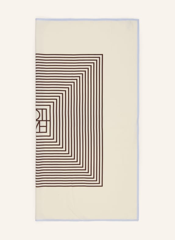 TOTEME Seidentuch CREME / DUNKELBRAUN / HELLBLAU