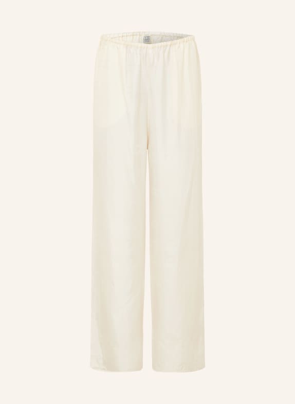 TOTEME Pantalon en soie ÉCRU / BLANC