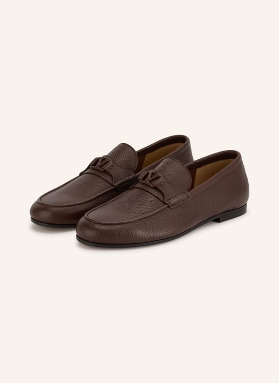 VALENTINO GARAVANI Loafersy VLOGO SIGNATURE CIEMNOBRĄZOWY