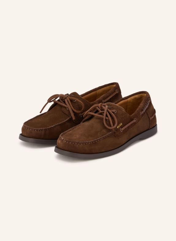 HUGO Chaussures bateau DARCY MARRON