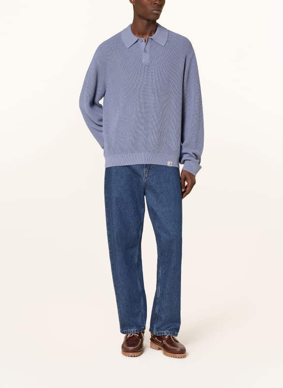carhartt WIP Gebreid poloshirt MILES BLAUWGRIJS