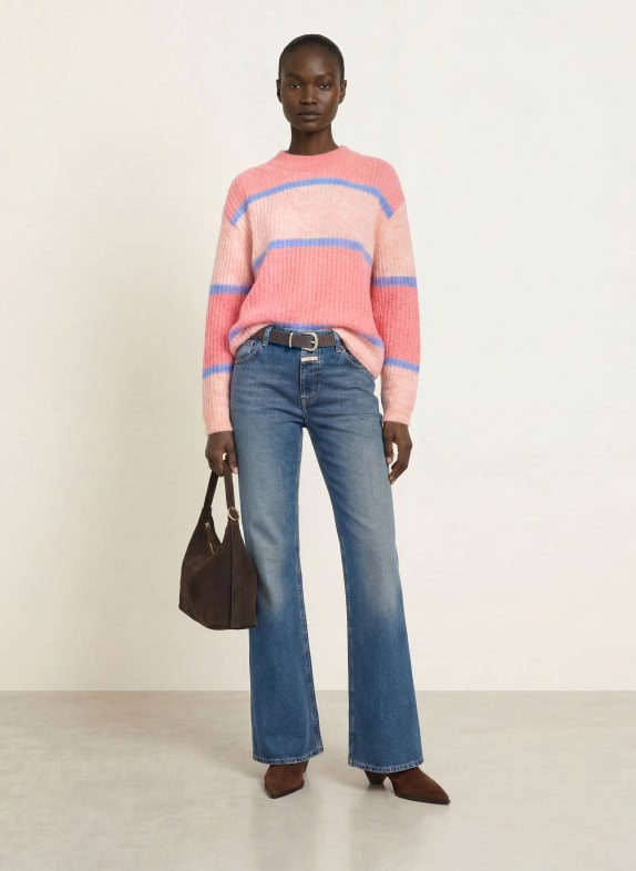 CLOSED Trui van alpaca ROZE / ROSE CLAIR / LICHTBLAUW