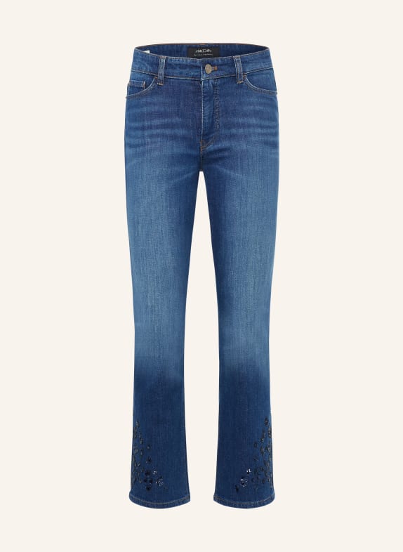 MARC CAIN Cropped Jeans FORLI mit Schmucksteinen 357 vintage indigo