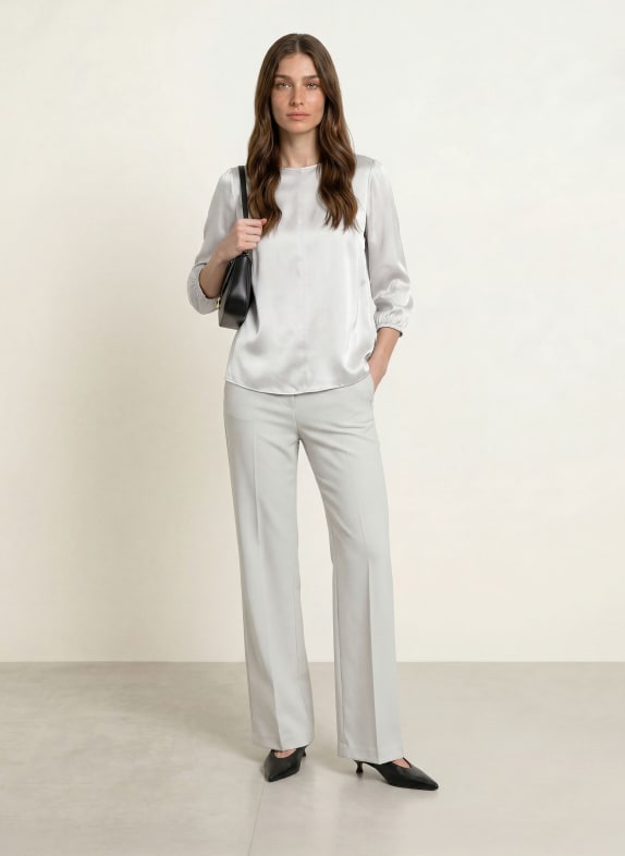 MARC CAIN Zijden blouse met 3/4-mouwen 812 vapor blue