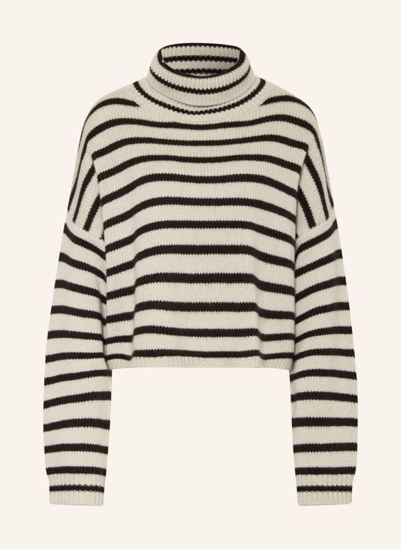 LISA YANG Rollkragenpullover DUNKELBRAUN / ECRU