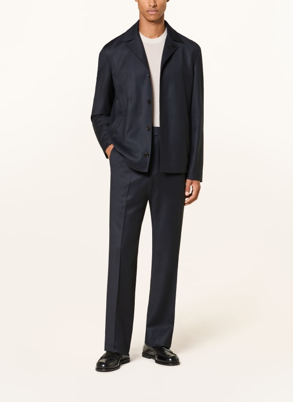 LARDINI Flanellen broek, regular fit DONKERBLAUW